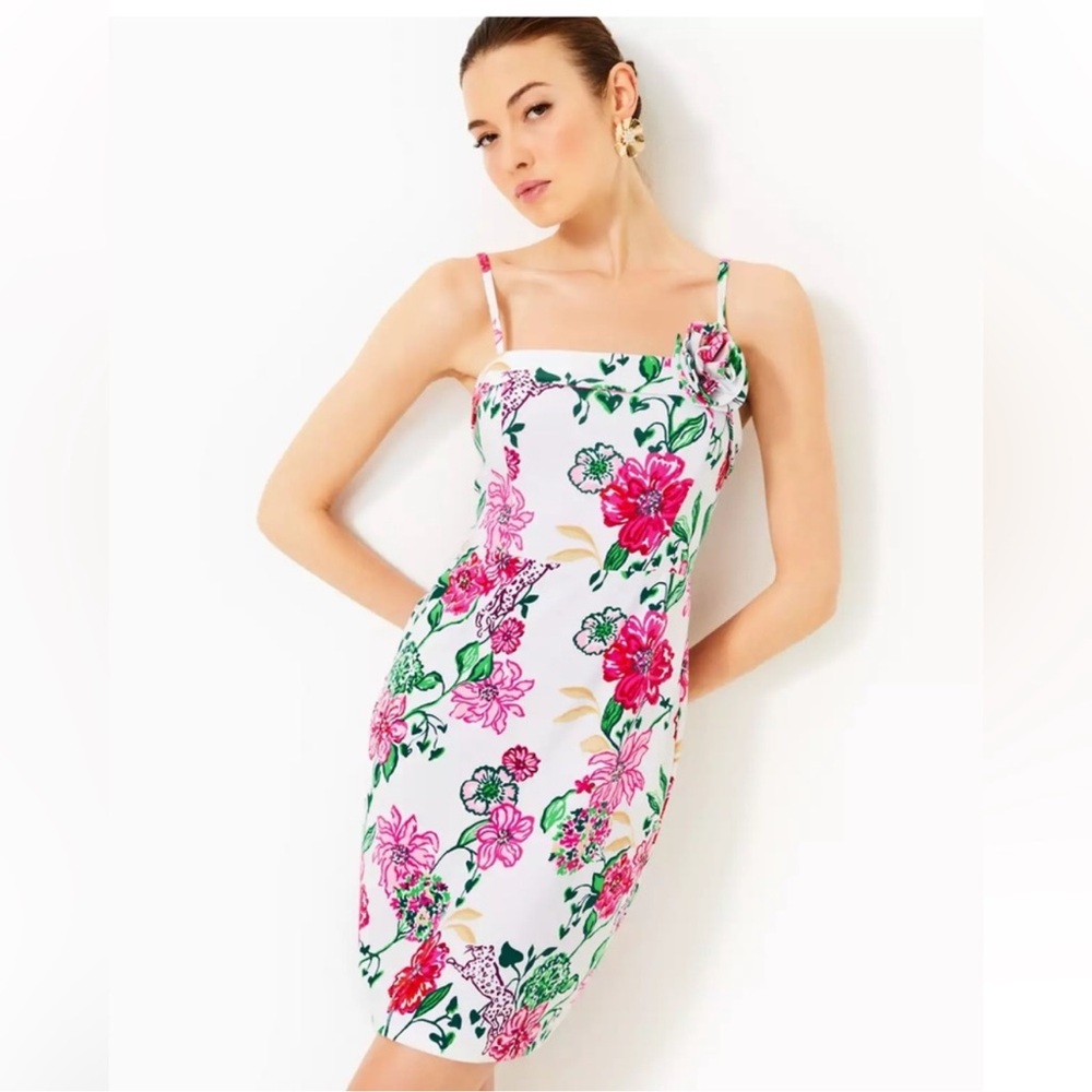 New with Tags Lilly Pulitzer Floral Dress - Pink and Green
